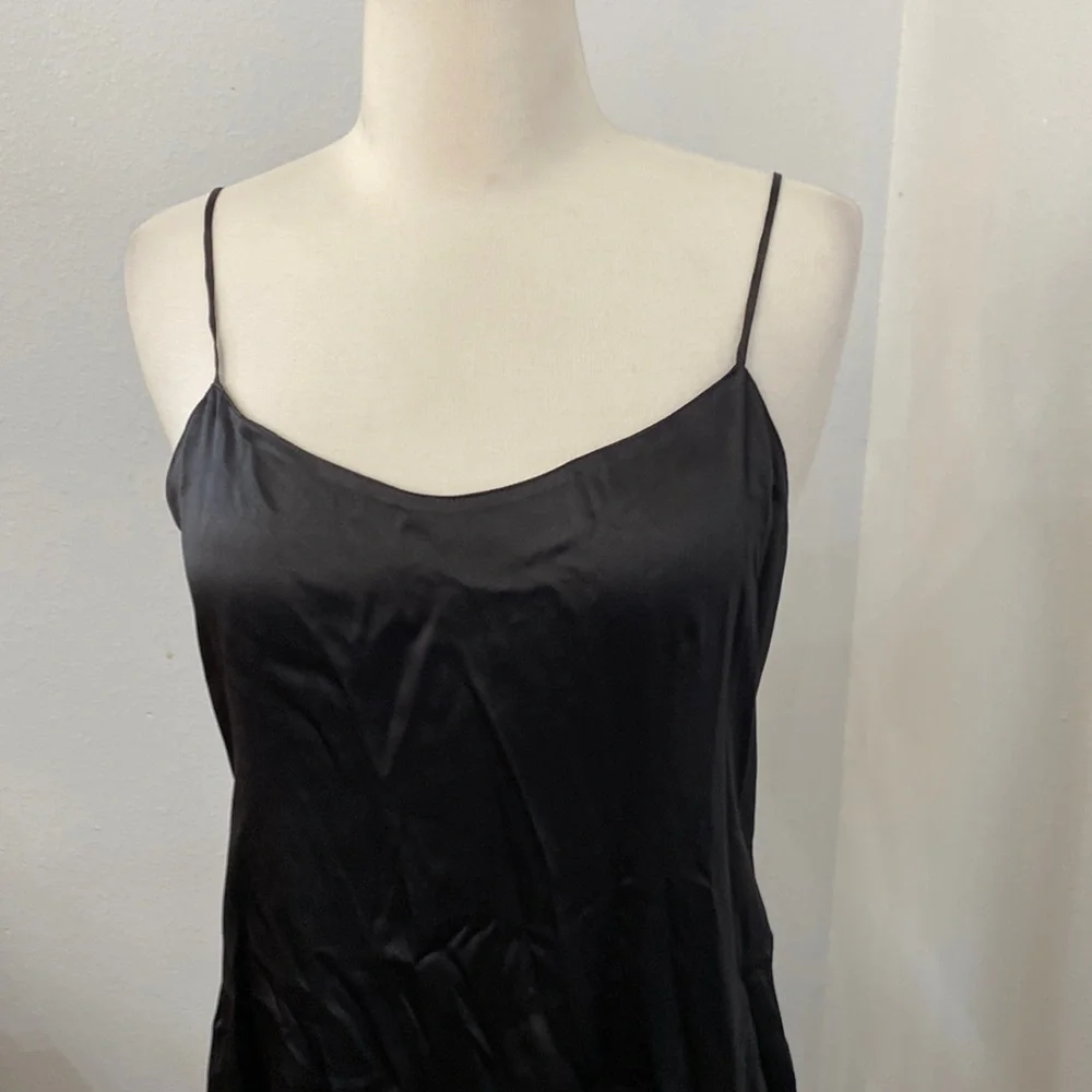 Rickie‎ Freeman Teri Jon Silk Satin Slip Dress 2 Minimalist Cocktail Luxury